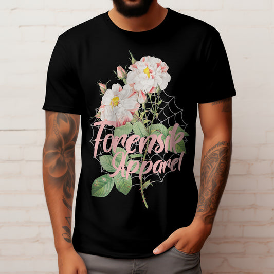 Black Forensik Web Flower T Shirt