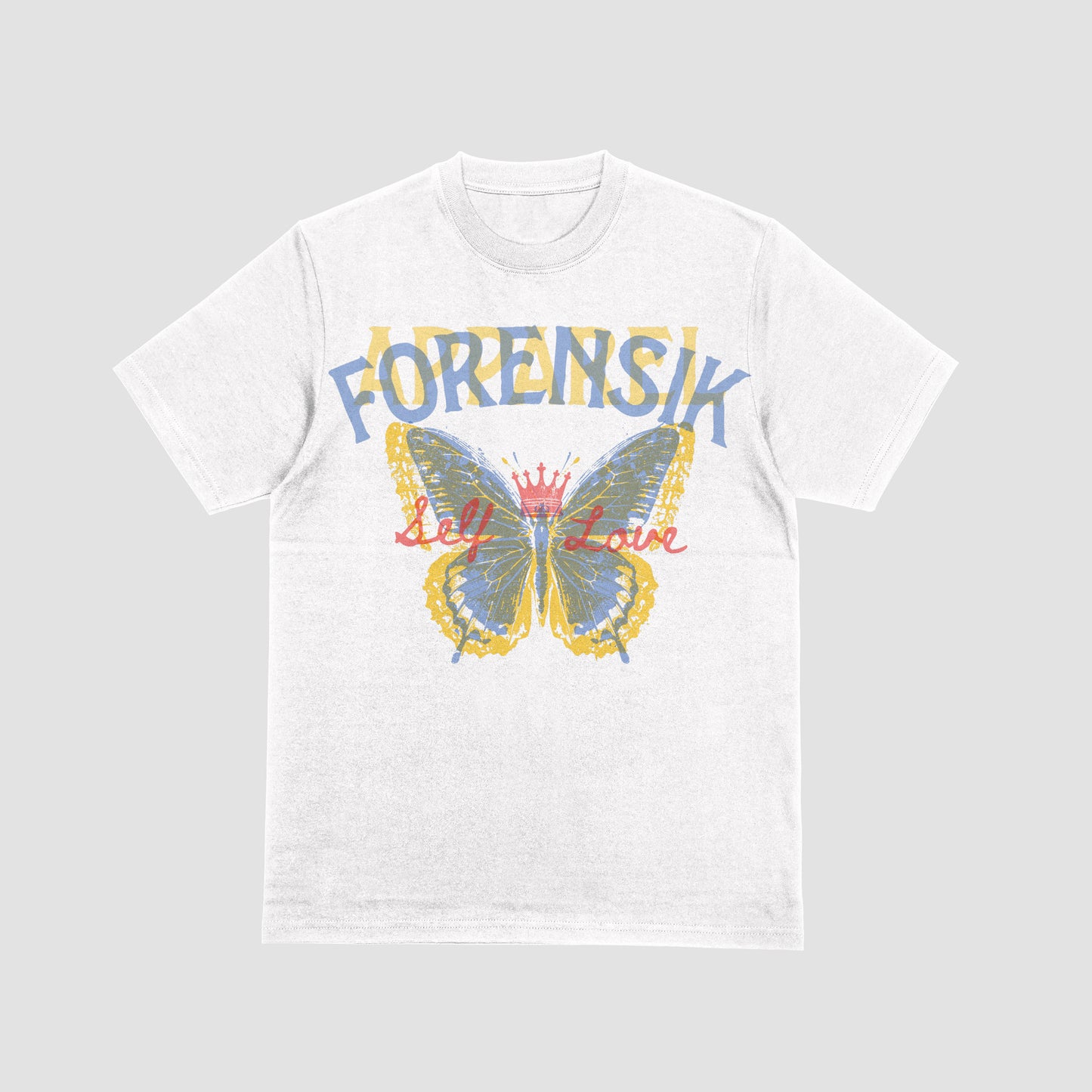 White Forensik Apparel Women Butterfly T Shirt