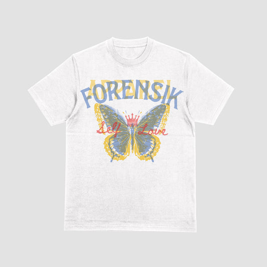 White Forensik Apparel Women Butterfly T Shirt