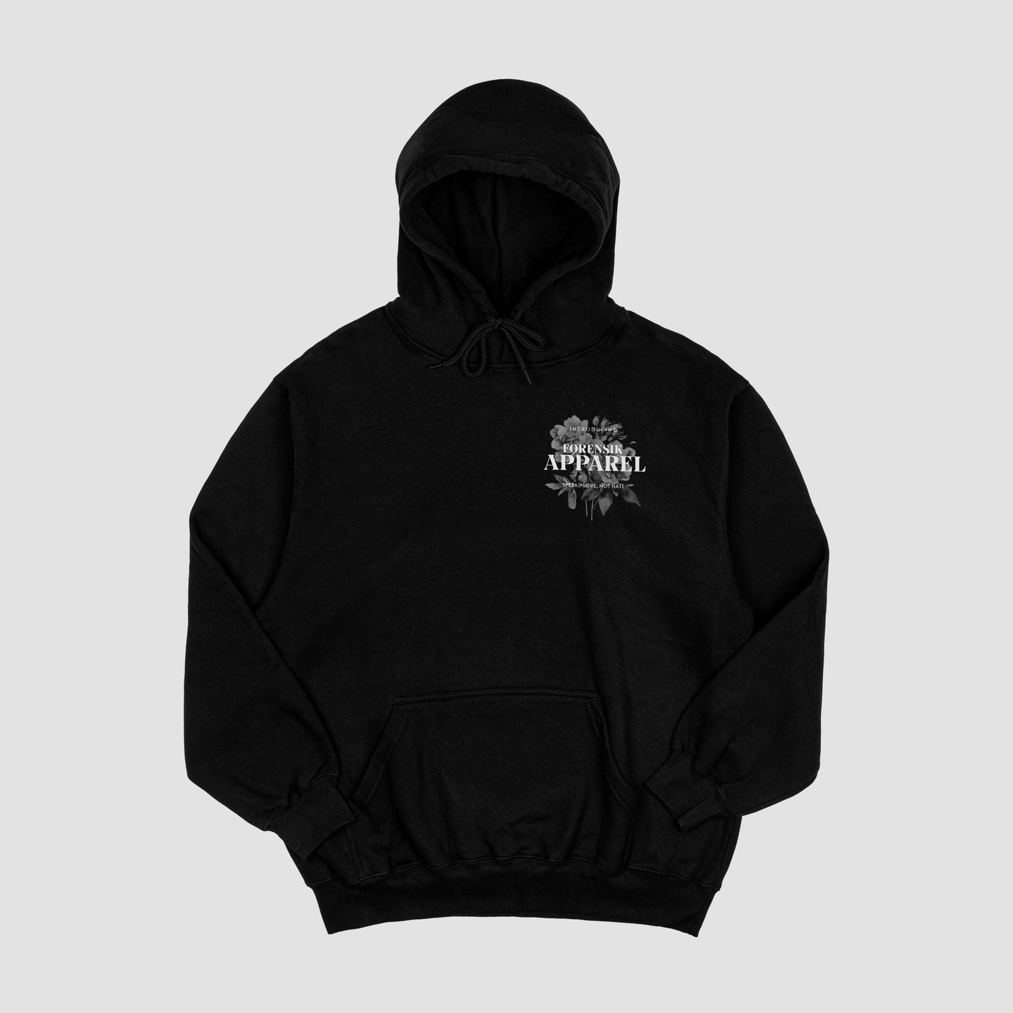 Black Forensik Flower Hoodie